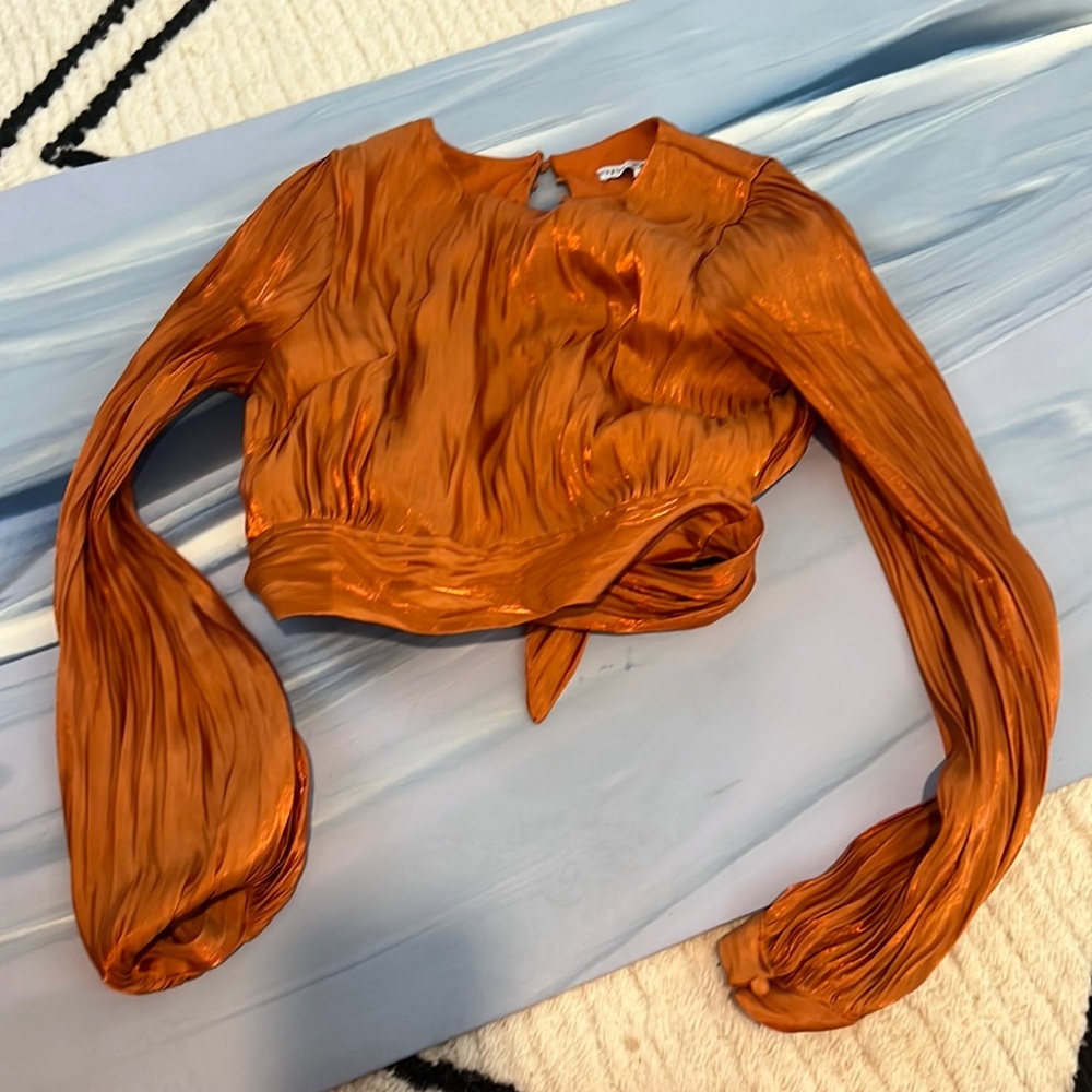 Burnt orange/copper cropped blouse